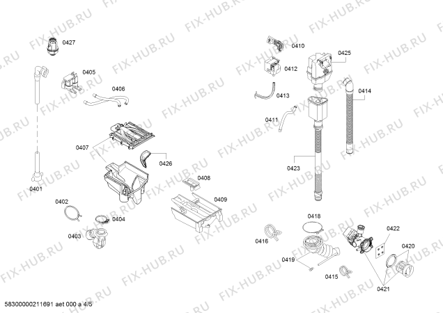 Взрыв-схема стиральной машины Bosch WAU28460IN Serie | 4 - Схема узла 04